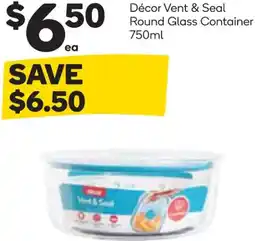 Woolworths Décor vent & seal round glass container offer