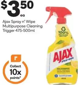 Woolworths Ajax spray n' wipe multipurpose cleaning trigger offer
