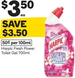 Woolworths Harpic fresh power toilet gel offer
