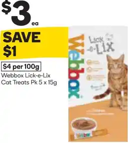 Woolworths Webbox lick-e-lix cat treats offer