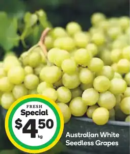 Woolworths Australian white seedless grapes offer