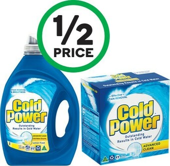 Woolworths Cold Power Advanced Clean Laundry Liquid 1.8-2 Litre or Powder 1.8-2 kg offer