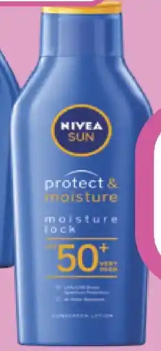 Priceline Nivea sun protect & moisture moisture lock spf50+ sunscreen offer