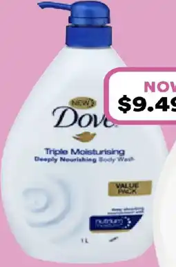 Priceline Dove triple hydrate body wash offer
