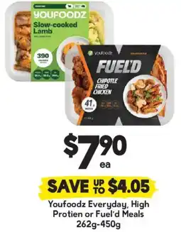 Drakes Youfoodz everyday, high protien or fuel'd meals offer