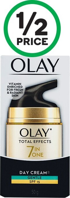 Woolworths Olay Total Effects Face Cream Moisturiser Gentle SPF15 50g* offer