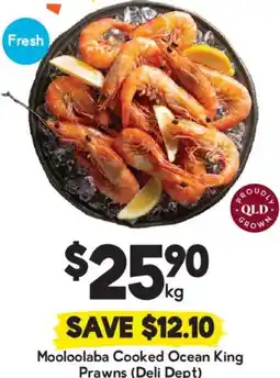Drakes Mooloolaba cooked ocean king prawns offer