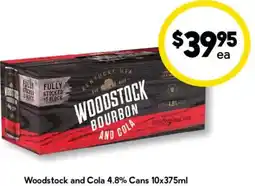 Drakes Woodstock and cola 4.8% cans offer