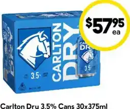 Drakes Carlton dry 3.5% cans offer