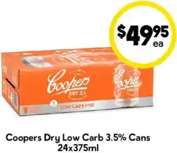 Drakes Coopers dry low carb 3.5% cans offer