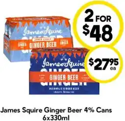 Drakes James squire ginger beer 4% cans offer
