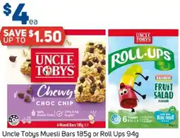 Foodland Uncle tobys muesli bars or roll ups offer