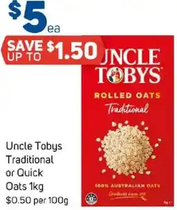 Foodland Uncle Tobys Traditional or Quick Oats offer