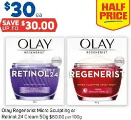 Foodland Olay regenerist micro sculpting or retinol 24 cream offer