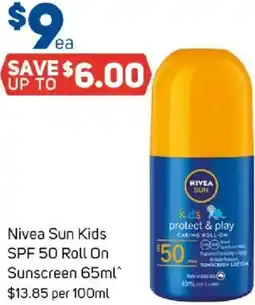 Foodland Nivea sun kids spf 50 roll on sunscreen 65ml offer