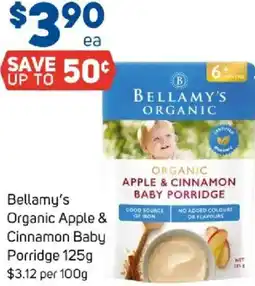 Foodland Bellamy's organic apple & cinnamon baby porridge offer