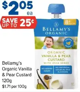 Foodland Bellamy's organic vanilla & pear custard offer