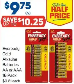 Foodland Eveready gold alkaline batteries aa or aaa offer
