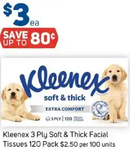 Foodland Kleenex 3 ply soft & thick facial tissues offer