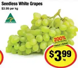 CORNETTS Seedless white grapes offer