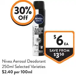 Foodworks Nivea Aerosol Deodorant offer