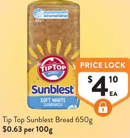 Foodworks Tip Top Sunblest Bread offer