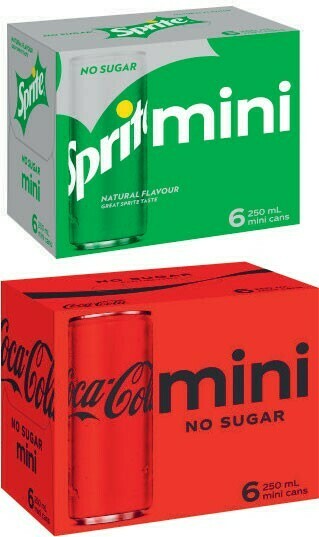 Coles Coca-Cola, Fanta or Sprite Mini Soft Drink 6x250mL offer