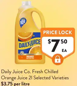 Foodworks Daily juice co. fresh chilled orange juice offer