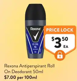 Foodworks Rexona antiperspirant roll on deodorant offer