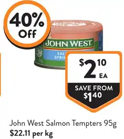 Foodworks John west salmon tempters offer