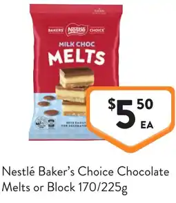 Foodworks Nestlé baker's choice chocolate melts or block offer