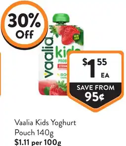 Foodworks Vaalia kids yoghurt pouch offer