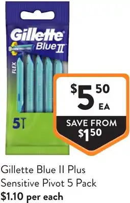 Foodworks Gillette blue ii plus sensitive pivot offer