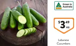 Foodworks Lebanese cucumbers offer