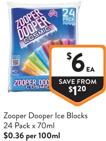 Foodworks Zooper dooper ice blocks offer