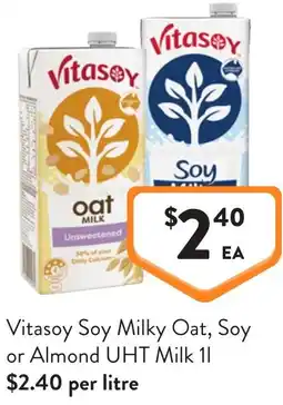 Foodworks Vitasoy soy milky oat, soy or almond uht milk offer
