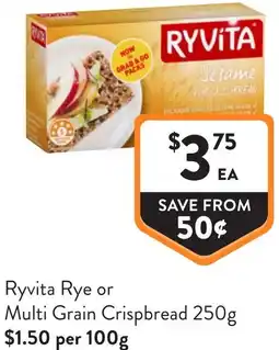 Foodworks Ryvita rye or multi grain crispbread offer