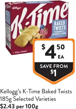 Foodworks Kellogg's k-time baked twists offer