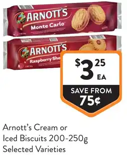 Foodworks Arnott's cream or iced biscuits offer