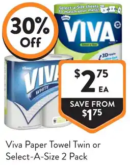 Foodworks Viva paper towel twin or select-a-size offer