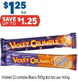 Foodland Violet crumble bars offer