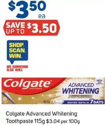 Foodland Colgate advanced whitening toothpaste offer