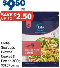 Foodland Global seafoods prawns cooked & peeled offer