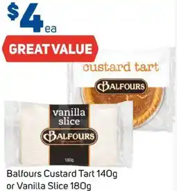 Foodland Balfours custard tart or vanilla slice offer