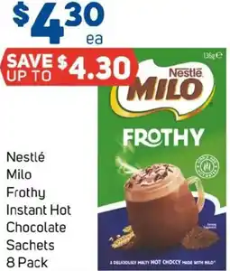 Foodland Nestlé milo frothy instant hot chocolate sachets offer