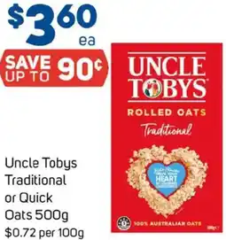 Foodland Uncle tobys traditional or quick oats offer