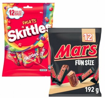 Coles Mars or Skittles Funsize 132g-216g offer