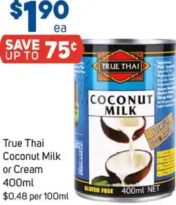 Foodland True thai coconut milk or cream offer