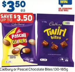 Foodland Cadbury or pascal chocolate bites offer