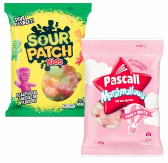 Coles Pascall or Sour Patch Family Bag 150g-350g offer